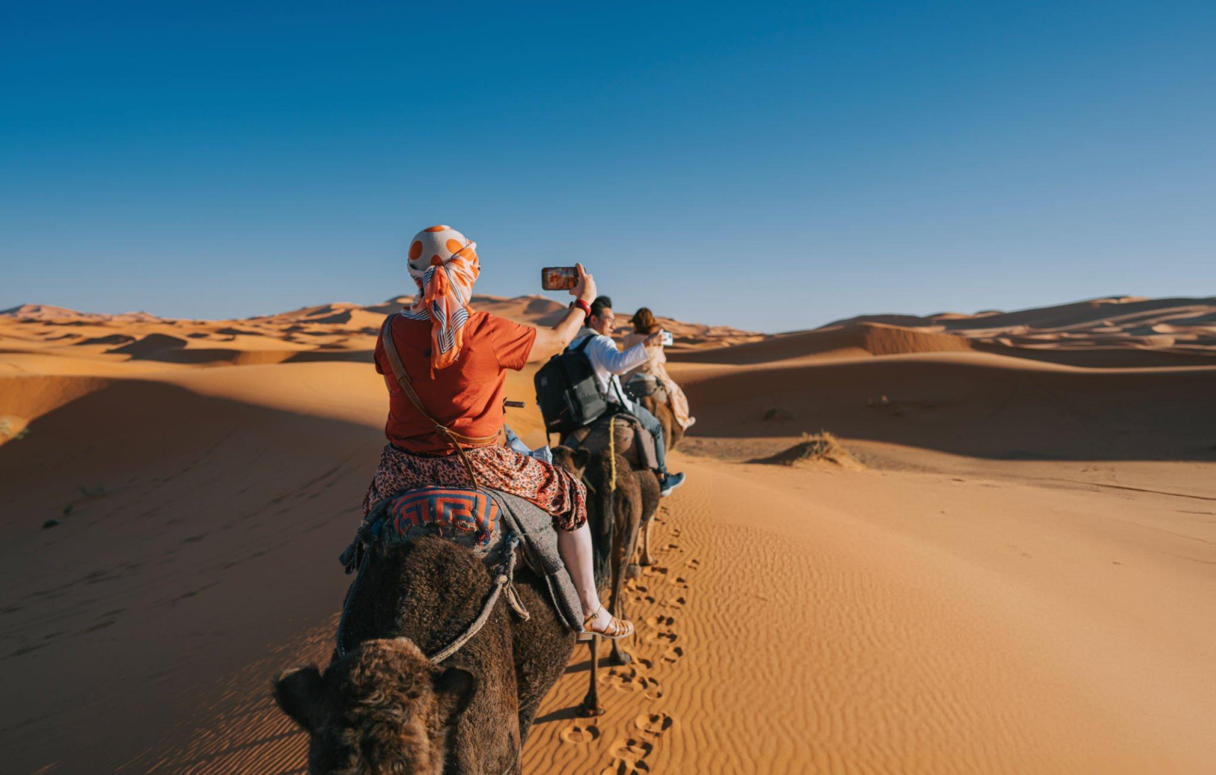 Sahara Desert golden sand dunes near ouarzazate Morocco